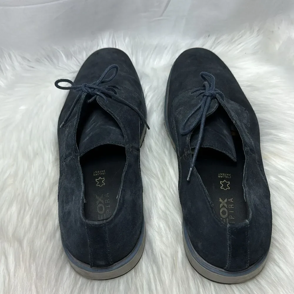 Geox Respira‎ Tyren Navy Suede Lace Up Oxfords Sz 45/US 12